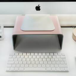 Small Steel Monitor Stand Ergonomic Desk Riser, Industrial Design - thumbnail 2