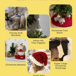 Chunky Knit Christmas Tree Skirt, Vintage Style, Handcrafted Wool Blend - thumbnail 2