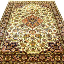 Traditional Luxury Handmade Silk On Cotton Rug, Handwoven Persian Design Home Decorative Rug, 4x2.5 Sq.ft Size - thumbnail 2