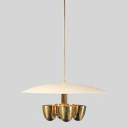 Italian Brass Chandelier, 4-Light Sputnik Pendant Light Fixture - thumbnail 3