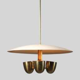 Italian Brass Chandelier, 4-Light Sputnik Pendant Light Fixture - thumbnail 2