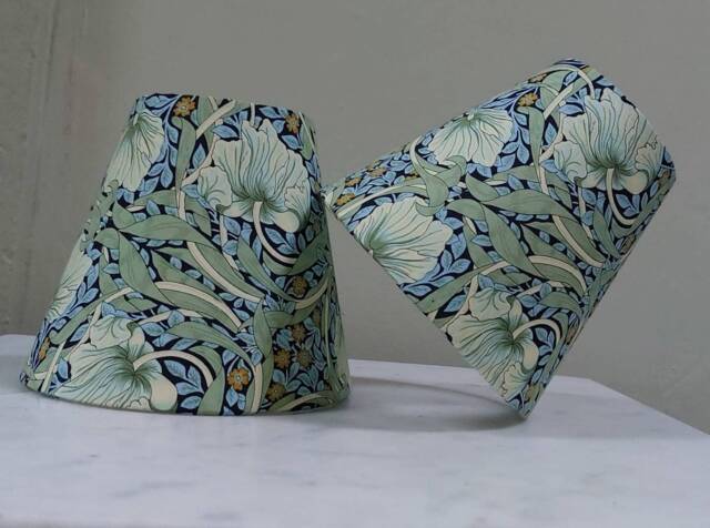 William Morris Pimpernel Candle Clip Lampshade Chandelier Shade Mint Blue - image 1