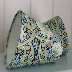 William Morris Pimpernel Candle Clip Lampshade Chandelier Shade Mint Blue - thumbnail 2