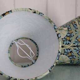 William Morris Pimpernel Candle Clip Lampshade Chandelier Shade Mint Blue - thumbnail 4