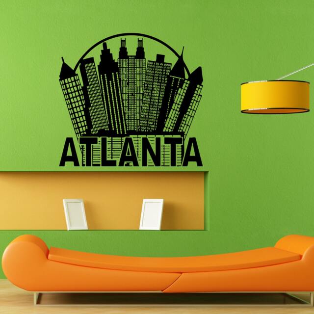 Atlanta Ga Georgia City View Skyline Wall Sticker Vinyl Mural Decal Home House Apartment Art Decor Free Shipping L059 - image 1