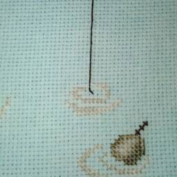 Little Fishing Boy Is A Beautiful Finished Cross Stitch, Wall Hanging, Picture, Unframed - thumbnail 3