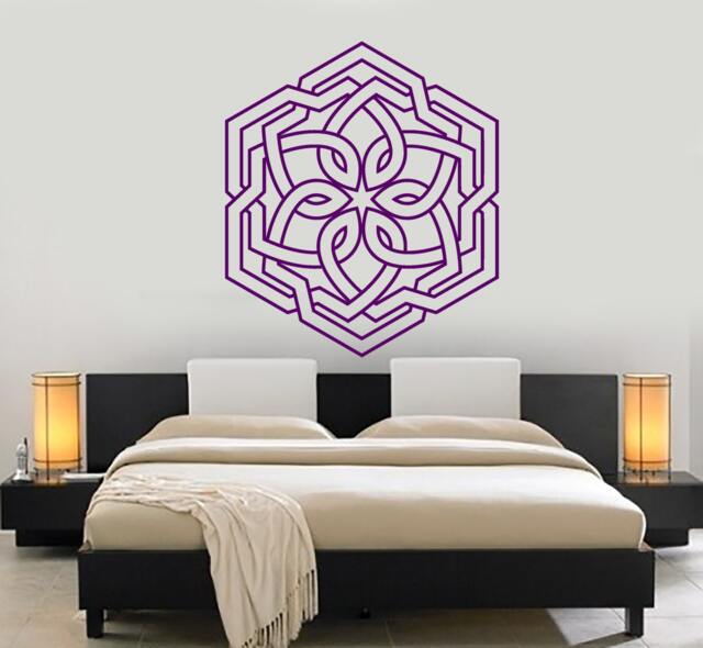 Wall Vinyl Decal Mandala Pattern Symbol Of Universe Cosmos Indian Religious Spiritual Modern Home Decor - #1177Dz - image 1