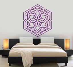 Wall Vinyl Decal Mandala Pattern Symbol Of Universe Cosmos Indian Religious Spiritual Modern Home Decor - #1177Dz - thumbnail 1