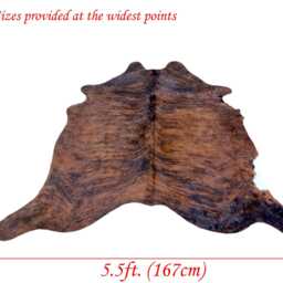 Medium - Large Sized Brindle & White Genuine Cowhide Rug, Hair On Hide, Sold As Seen - thumbnail 3
