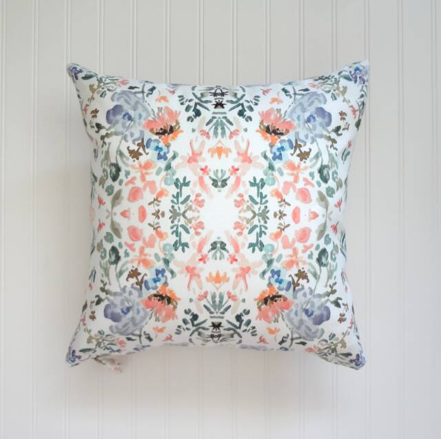 Subtle Moods No.3 Watercolor Design Pillow Cover, Designer Fabric 18x18, 20x20, 22x22, 24x24, 14x20, 12x21, 12x26 - image 1