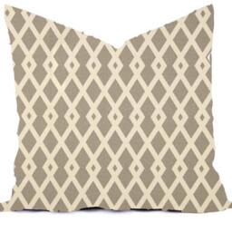 Outdoor Pillows Or Indoor Custom Cover - Shades Of Blue, Royal Grey Taupe Ivory Ikat Lattice Modern All Sizes - thumbnail 3
