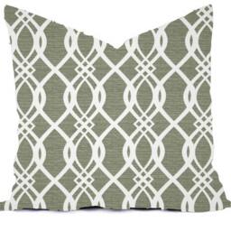 Outdoor Pillows Or Indoor Custom Cover - Shades Of Blue, Royal Grey Taupe Ivory Ikat Lattice Modern All Sizes - thumbnail 4