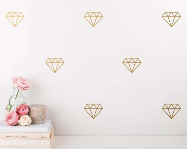 Diamond Wall Decals - Geometric Vinyl Decals, Modern Stickers, Gold Decor, Art, Decor - image 1