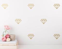 Diamond Wall Decals - Geometric Vinyl Decals, Modern Stickers, Gold Decor, Art, Decor