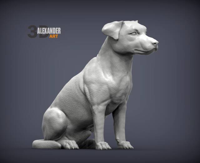 3D Printed Jack Russell Figurine Silk Pla Dog Statue - image 1