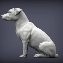 3D Printed Jack Russell Figurine Silk Pla Dog Statue - thumbnail 3