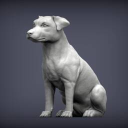 3D Printed Jack Russell Figurine Silk Pla Dog Statue - thumbnail 2