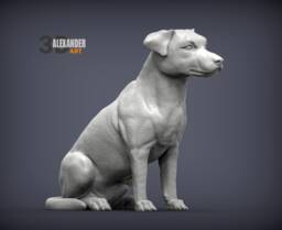 3D Printed Jack Russell Figurine Silk Pla Dog Statue
