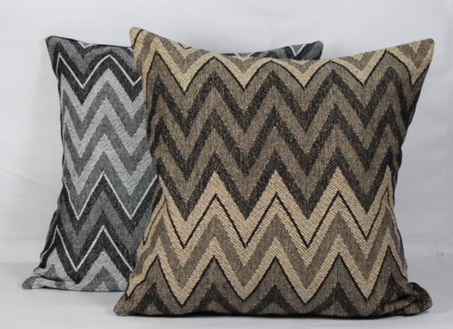 Zig Zag Pillow Cover Geometric Jacquard Cotton, Handmade - image 1