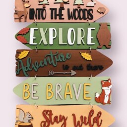 Woodland Direction Sign, Woodland Animal Wall Decor, Nursery - thumbnail 3