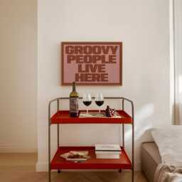 Groovy People Live Here Print - Family Poster Trendy Wall Art Music Funky Typographic Decor Home Interior New Gift - thumbnail 2