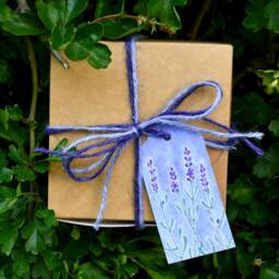 Lavender Heart Tealight Holder - Hand Painted - thumbnail 4