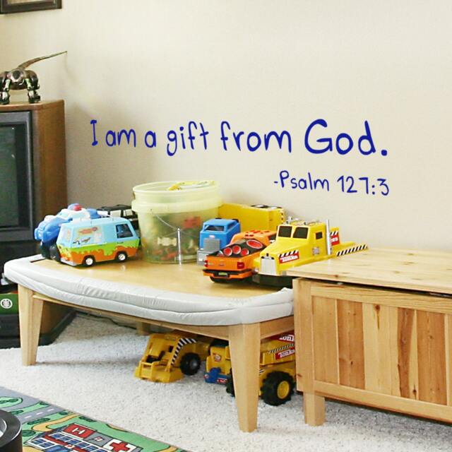 I Am A Gift From God Wall Decal - Baby Nursery Scripture Vinyl Lettering Words Bible Verse Psalm 1273 118 - image 1
