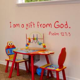 I Am A Gift From God Wall Decal - Baby Nursery Scripture Vinyl Lettering Words Bible Verse Psalm 1273 118 - thumbnail 2