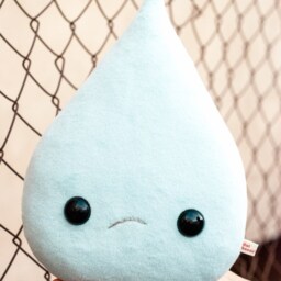 Teardrop Pillow Plush, Crying Cushion Therapy Plushie, Kawaii Breakup Tears Ugly Cry, Rain Raindrop, Handmade Heartbreak Gift, Flat Bonnie - thumbnail 3