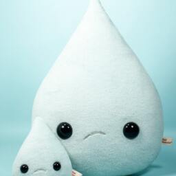 Teardrop Pillow Plush, Crying Cushion Therapy Plushie, Kawaii Breakup Tears Ugly Cry, Rain Raindrop, Handmade Heartbreak Gift, Flat Bonnie - thumbnail 2