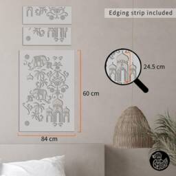 Wall Stencil Elephant Wall Stencil For Painting Mumbai Indian Diy Decor Wallpaper Walls Boho - thumbnail 3