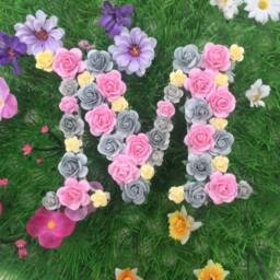Floral Wall Letter Floral Initial Flower Ready To Hang Paper Flowers Decor Nursery Children's Bedroom - thumbnail 3