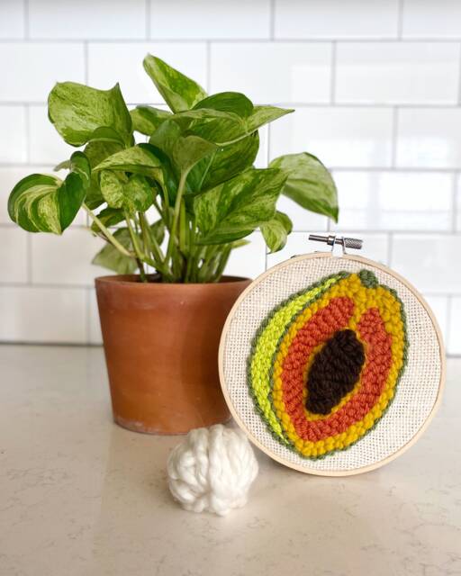 Papaya Punch Needle - Wall Hanging