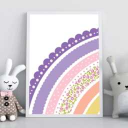 Pastel Rainbow Nursery Prints - Set Of 3 Girls Room Decor - thumbnail 2