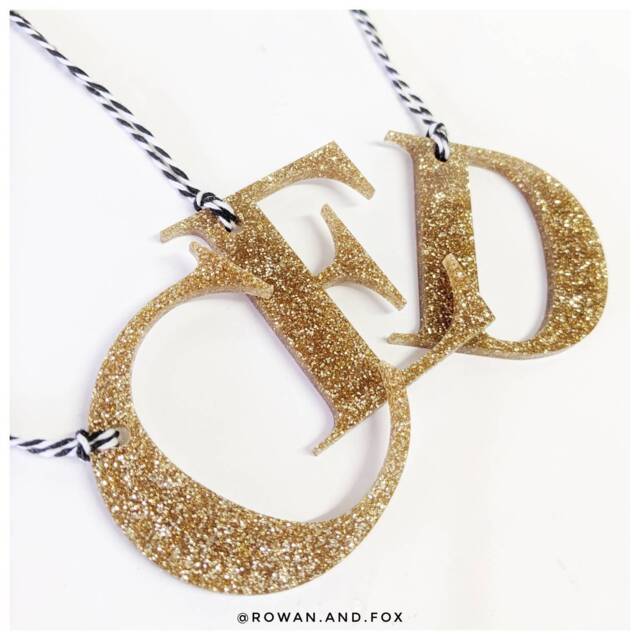 Glitter Christmas Ornament/Glitter Xmas Alphabet Decoration Decor/Glitter Xmas - image 1