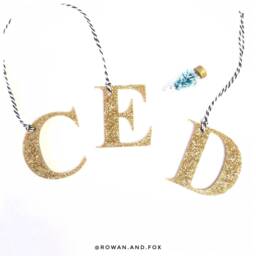 Glitter Christmas Ornament/Glitter Xmas Alphabet Decoration Decor/Glitter Xmas - thumbnail 3