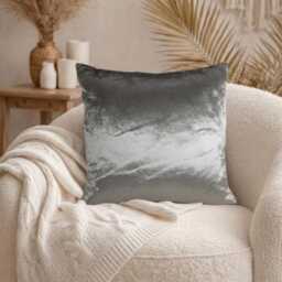 Silver Velvet Cushion Cover - Handmade Luxury Pillowcase - 18x18 - thumbnail 3