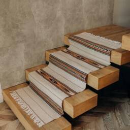Beige Eco Wool Runner Rug - Bedroom Rug, Handmade For Stair Way, Handcrafted Rugs, High Quality Stairs Runner, Housewarming Gift - thumbnail 3