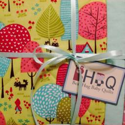 Little Red Riding Hood Baby Quilt Handmade Cotton Flannel Crib Blanket - thumbnail 3
