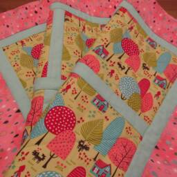Little Red Riding Hood Baby Quilt Handmade Cotton Flannel Crib Blanket - thumbnail 2