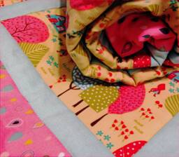 Little Red Riding Hood Baby Quilt Handmade Cotton Flannel Crib Blanket - thumbnail 1