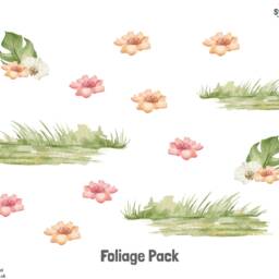 Watercolour Jungle Scene Wall Sticker Pack, Stickers, Safari Room Decor, Elephant - thumbnail 3