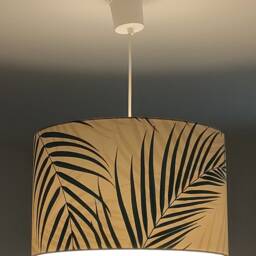 Lampshade Or Pendant Light With Exotic Blue Palm Leaf Pattern - Ideal Christmas/Birthday Gift Idea Trendy Tropical Decoration - thumbnail 3