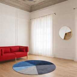 Pie Oak Wood Wall Mirror - Modern Round Design With Shelf - thumbnail 4