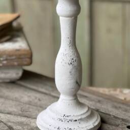 Cream Vintage Inspired Taper Candles Holders, Distressed Finish, Candle Display, Tall Candleholder Vintage - thumbnail 4