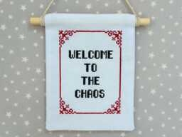 Personalized Cross Stitch Quote Sign, Handmade Family Decor, Modern Wall Hanging