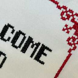 Personalized Cross Stitch Quote Sign, Handmade Family Decor, Modern Wall Hanging - thumbnail 2