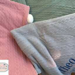 Personalised Cable Knit Baby Blanket, Embroidered Name, Sherpa Back, Keepsake Gift - thumbnail 4