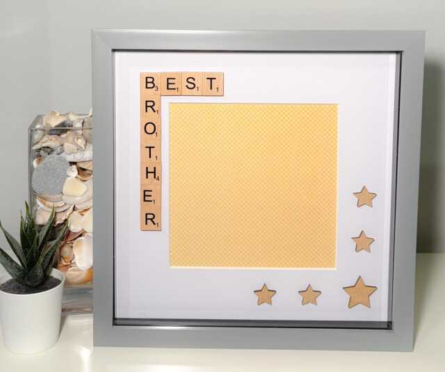Best Brother Photo Frame - Scrabble Art Can Be Personalised Present Gift Birthday Christmas - image 1