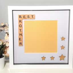 Best Brother Photo Frame - Scrabble Art Can Be Personalised Present Gift Birthday Christmas - thumbnail 2
